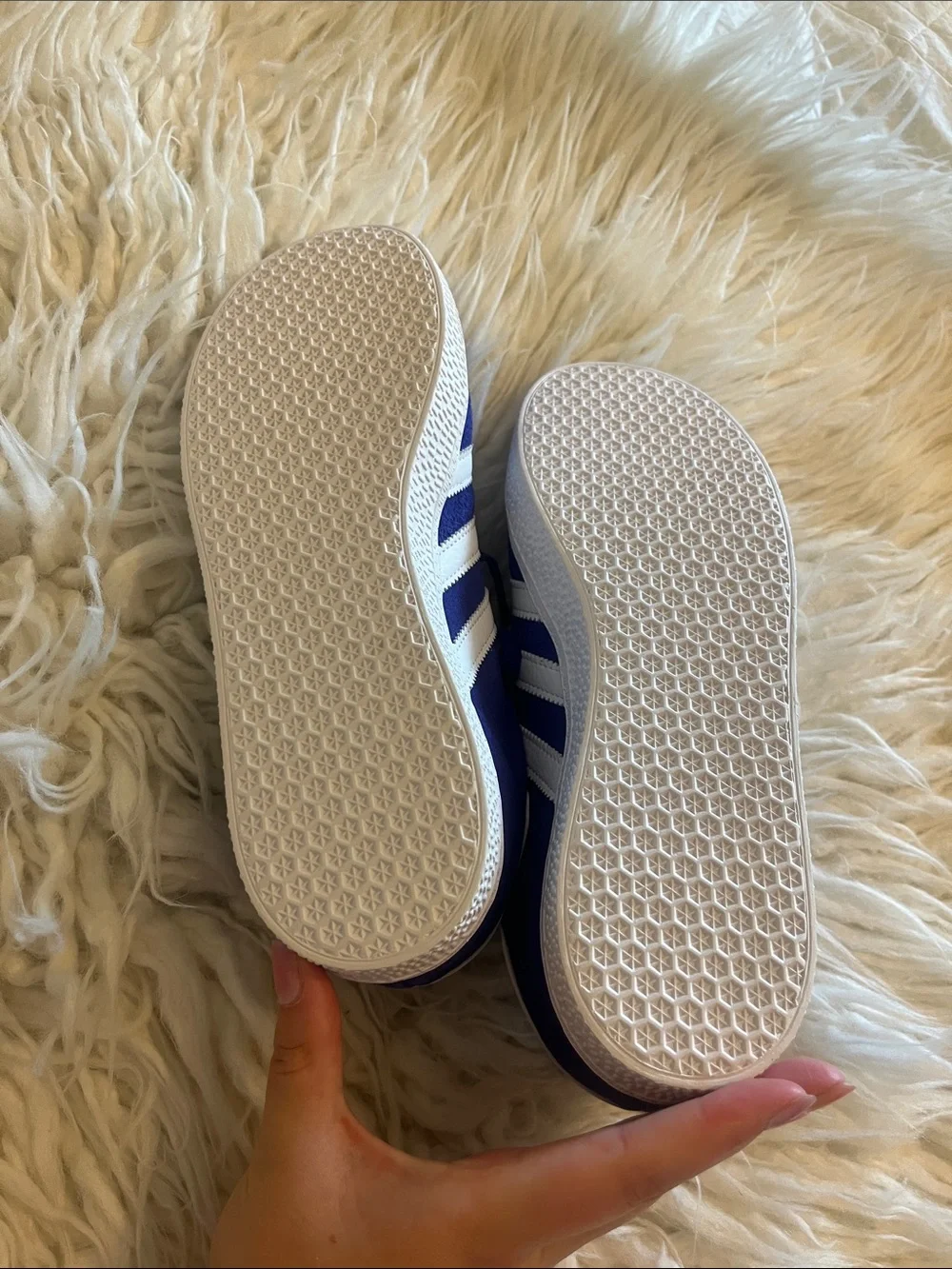 NWOT Adidas Girls Gazelle Purple and White Sneakers Size 6